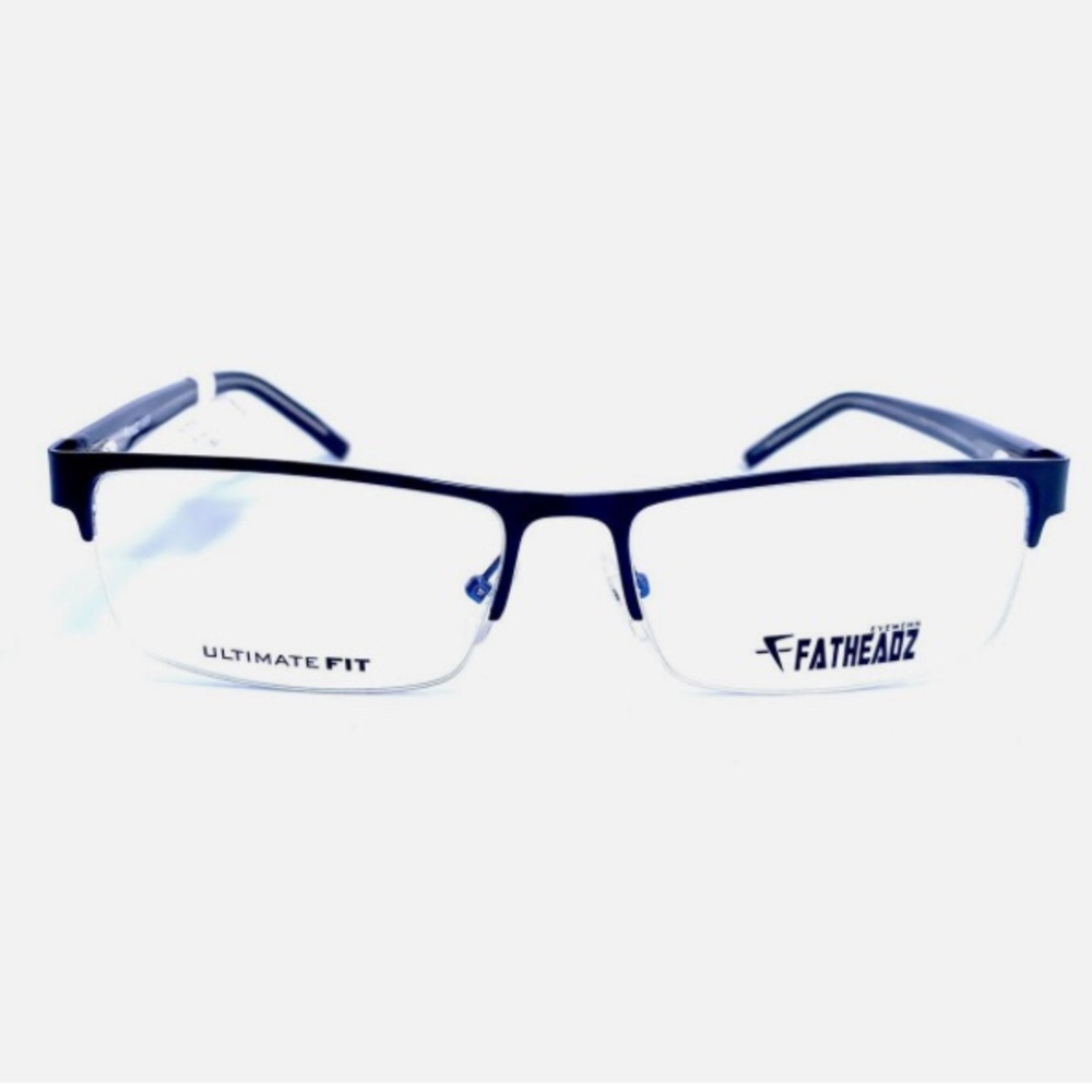 New Fatheadz Black Half Rim Rectangular Eyeglasses FH-00197 THE WAIT 61 17 150